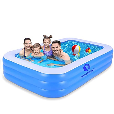 Piscina Hinchable Familiar, Piscina Rectangular140*96*45cm, 3 Cámaras De Aire Individuales La Está Hecha De Material PVC, De Verano Piscina Familiar p