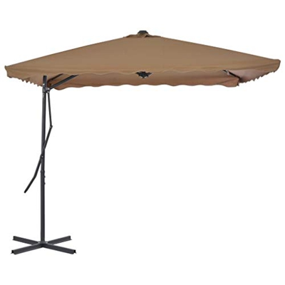 Festnight Parasol Excéntrico Puede Rotar 360 Grados, Apto como Parasol para Jardín o Sombrilla, 250 x 250 x 230cm Gris Topo