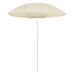 vidaXL Sombrilla de Jardín con Palo Parasol Exterior Patio Terraza Protección contra Rayos Ultravioleta Playa Piscina Toldo Acero Color Arena 180 cm características