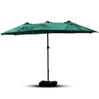 Sombrilla de jardín grande de 460 cm. Sombrilla de playa para exteriores, toldo largo/protección UV, plegable-verde