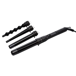 Amazon Basics - Juego de varitas rizadoras de pelo de cerámica y PTC con accesorios intercambiables, color negro precio