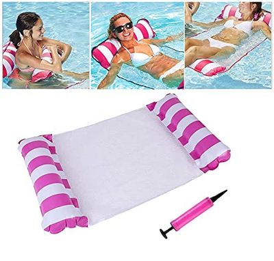 Hamaca de Agua, Hamaca Flotante,Flotador Inflable para Piscina 4 en 1 (sillín, sillón, Hamaca, vagabundo), Hamaca de Agua Multiusos, sillón de Piscina