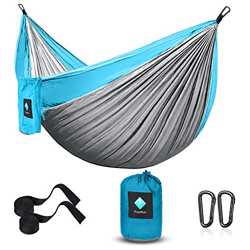 ERUW Camping Hamaca, Hamaca Ultraligera para Viaje y Camping Portátil Paracaídas Secado Rápido, Columpio de Nailon 210D para Patio & Jardín Hamaca (55 características