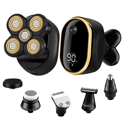 Roziapro Afeitadora Eléctrica para Hombre Afeitadora Eléctrica para Hombre 6 en 1 Afeitadora para Calvos con Cortapelos de Nariz Kit de Belleza Multif