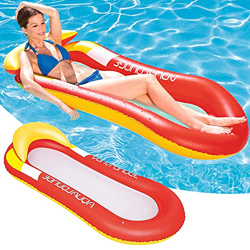 Faffooz Colchoneta Piscina Tumbona, Hamaca Flotante, Pool Colchón Hinchable, Flotador Piscina Playa Cama de Agua Flotador de Malla Tumbona Inflable de en oferta
