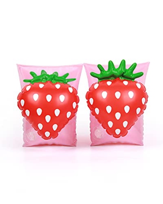 Natación Brazaletes Niños Flotador Natación Brazaletes Hinchables Manguitos a Nadar Actividades de Playa Piscina (Strawberry)