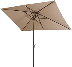 GREATOOL - Sombrilla Parasol,Sombrilla Jardin, 300 x 200 cm, con 6 Vanillos, Protección UV +50, (300 X 200 CM, Gris Claro) características