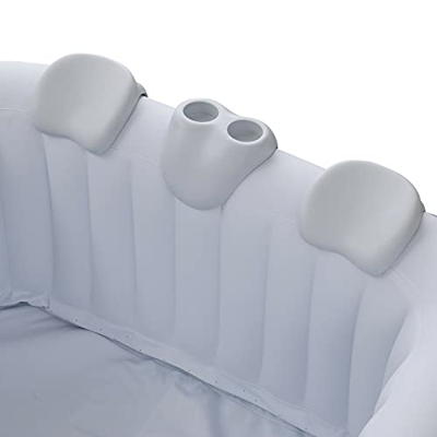 Arebos Comfort Set 2 Almohadas cervicales + portabebidas para bañera de hidromasaje | Blanco | 100% Resistente al Agua | con Forma ergonómica | Espuma