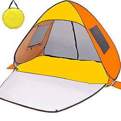 Refugios de tienda de playa para 2-4 personas automático Pop Up tienda de campaña refugio solar impermeable protección UV parasol con 2 ventanas para  características