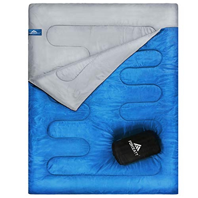 Forceatt Saco de Dormir, Sacos de Dormir Adultos Impermeable para Dos Personas,Adecuado para Clima Cálido y Frío en Todas Las Estaciones,Adecuado Inte