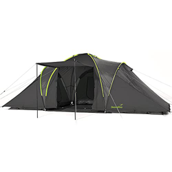 Skandika Daytona 6 - Tienda de campaña Familiar - mosquiteras - Columna de Agua 3000 mm - 530 x 370 cm (Gris Oscuro/Verde) en oferta
