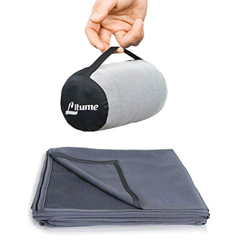 Litume Manta de Viaje Ligera y Transpirable, 170 x 122 cm Suave Manta de avión para viajeros, sábana de Camping Plegable con Saco de Cosas para Tren,  en oferta