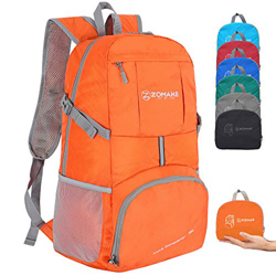 ZOMAKE Mochila Plegable Ligera 35L, Mochilas Compacta con Resistencia al Agua para Hombre Mujer Viajar Senderismo(Naranja) características