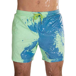Zoloyo - Pantalones cortos de playa para hombre, mágicos de cambio de color, pantalones cortos de baño para hombre, bañador de secado rápido, pantalon precio