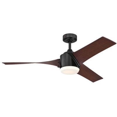 Ventilador de Techo Con Iluminación LED Y Control Remoto Evan Negro Mate 132 CM