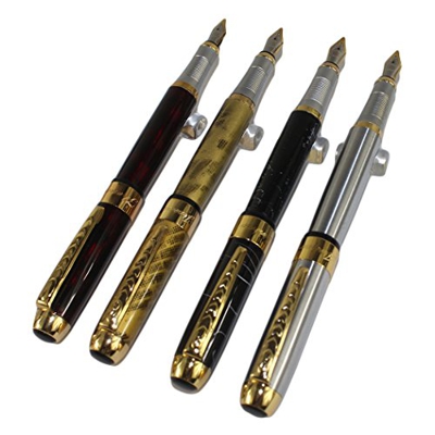 4 pz En conjunto Gullor 250 Pluma en 4 colores con la bolsa original de la pluma y 5 colores de cartucho de tinta