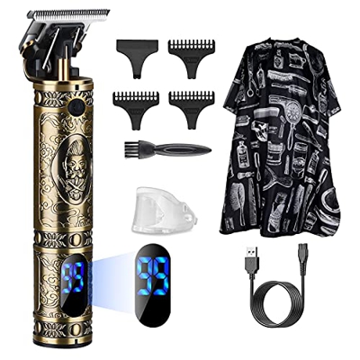 LURNOFY Máquina Cortar Pelo Profesional, Cortapelos Hombre, Cortadora de Pelo, Recortadora de Barba Eléctrica, Inalámbrica y Recargable, con Pantalla 