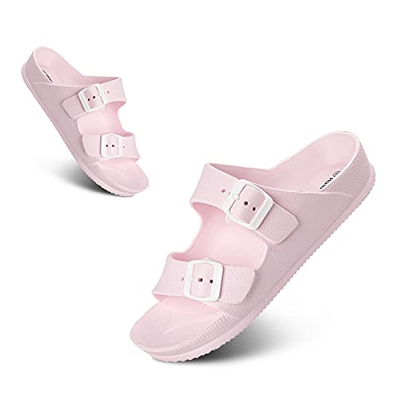 Sandalias Mujer Ligero Moda Sandalias Antideslizante Cómodo Verano Adulto Zapatos de Playa y Piscina Rosa Talla 38