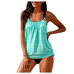 Rouped Boho Tankini,2PCS Bañador Mujer Reductor Top+Braguitas,Bañadores Mujer reductores Barriga,Trajes de baño para Mujer 2021,RY2133 características