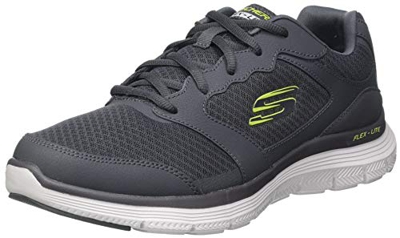 Skechers Flex Advantage 4.0, Zapatillas para Caminar Hombre, Azul/Blanco (Hojas), 40 EU