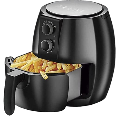 Freidora sin Aceite 4.5L, Freidora de Aire con 5 Programas, 1350W, Air Fryer con Temporizador y Control de Temperatura, Freidora Aire Caliente, Facil 