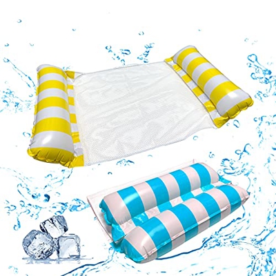 Cuidongsheng Hamaca Flotante, Hamaca de Agua 4-en-1, Agua Silla Inflable de Flotación Hamaca,Piscina Tumbona Hamaca Inflable de Agua Plegado,para Pisc