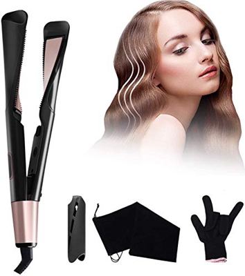 Madprice Plancha para el pelo rizado, diseño 2 en 1, simple e intuitivo, efecto rizado, ondas suaves o cabello liso, cerámica, 150 – 230 grados
