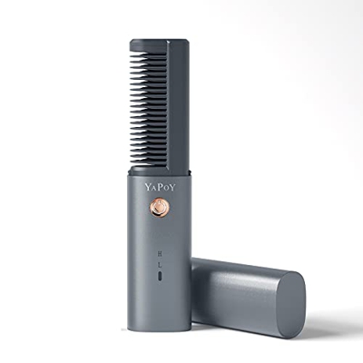YAPOY Planchas para el pelo Cepillo Alisador con batería recargable de 2600 mAh peine alisador de cabello con función anti-escaldado, Dientes chapados