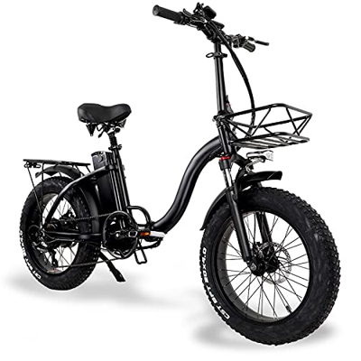 Bicicleta Plegable Eléctrica Neumático Gordo 20"* 4" con Batería De Iones De Litio De 48V 15Ah, 750W Bicicleta De Montaña De Ciudad De Largo Alcance