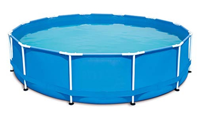 HAFIX Piscina con marco de metal – Diámetro 366 x 91 cm. Piscina redonda para jardín, terraza, piscina sobre suelo