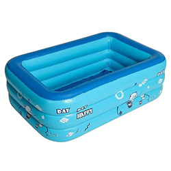 150/130 / 120cm 2 / 3Layers Piscina Inflable para niños Tina de baño Bebé Niño Hogar al Aire Libre Piscina Grande Inflable Cuadrada-Blue_150X110X50 en oferta