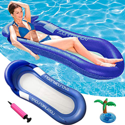 Faffooz Hamaca Hinchable Agua, Hamaca Flotante Cama de Agua, Cama Flotante con Red, Piscina Tumbona Hamaca Inflable de Agua Tumbona Hinchable Piscina  en oferta