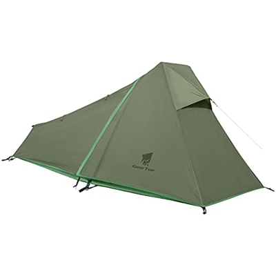 GEERTOP Tienda de Campaña Ligera con Varillas de Aluminio - 213 x 101 x 91cm (1,5 kg) - 1 Persona 3 a 4 Estaciones para Acampar al Aire Libre