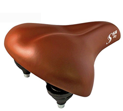 Sillin para Bicicleta UNISEX PASEO CITY SAN REMO con Suspension de Muelles en Poli PIEL MARRON con Nuez incluida 3845 características