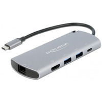 87767 base para portátil y replicador de puertos Alámbrico USB 3.2 Gen 1 (3.1 Gen 1) Type-C Gris, Estación de acoplamiento