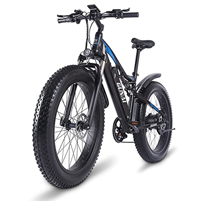 Bicicleta eléctrica GUNAI 26 '' 4.0 Fat Tire Mountain E-Bike 1000W 48V con batería extraíble de Iones de Litio de 17AH y Doble absorción de Impactos