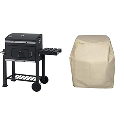 Tepro Toronto Click 2019 - Barbacoa de carbón/parrilla carro esmaltada, antracita/acero inoxidable + 8600 - Funda para barbacoa Toronto en oferta