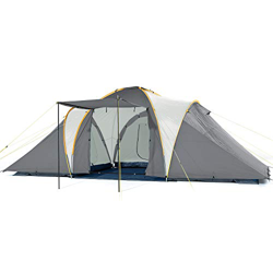 Skandika Daytona XXL - 6 Personas - Tienda de campaña Familiar - cúpula - 3 x cabinas - mosquiteras (Gris Claro/beig) precio