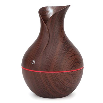 Mini humidificador doméstico, difusor de humidificador LED USB de 130 ml con luz LED de 7 colores, bajo ruido para dormitorio/sala de estar/oficina