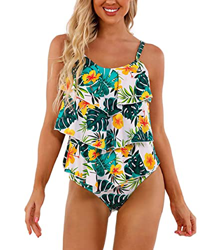 CMTOP Traje de Baño en Dos Piezas Sexy Mujer Bikini con Volantes Halter Top Relleno Cintura Alta Biquini Tallas Grandes características
