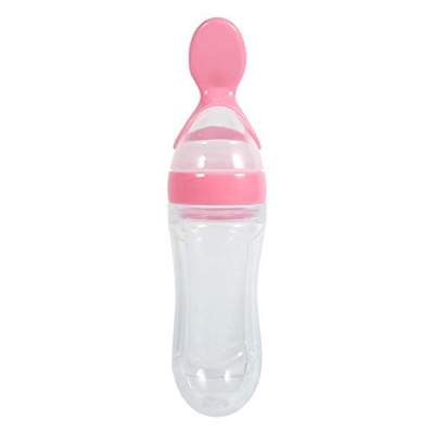 Wandisy Regalo de Julio Biberón de alimentación del niño del bebé 90mL con el silicón Caliente del exprimidor del Cereal de la Comida Fresca de la Cuc