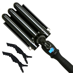 Rizador de pelo con 3 cabezas para Wavy Hair – Dispositivo para ondear cabello para hacer peinados Beach Waves o Mermaid – Triple barrel en turmalina  precio