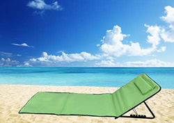 Pincho Estera de Playa Plegable portátil con Respaldo Ajustable y reposacabezas 158x56cm Bolsillo de Almacenamiento Viajes Picnic (Verde Lima) precio
