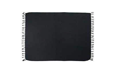 MANUMAR Mujer Pareo opaco, toalla de playa grandes Sarong en nero, XXL sobredimensionado 225x115cm, toalla vestido de verano, bikini vestido de playa