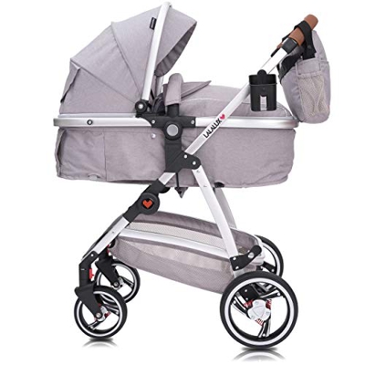 Lalalux Carrito de Bebé Universal y Ligero – Set Completo – Silla de Paseo Multifuncional Hasta 3 Años – Carro Plegable, Deportivo y Doble Suspensión 