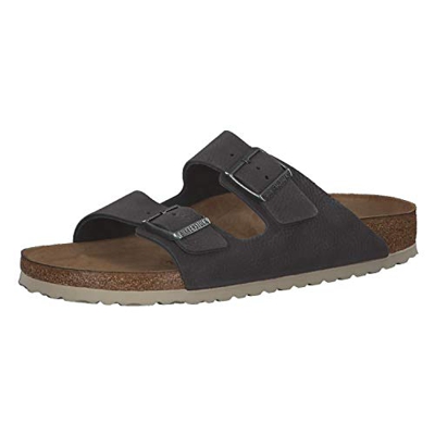 Birkenstock Sandales Arizona Cuir Nubuck Steer, Sandalia Hombre, Steel Soft Gray, 41 EU
