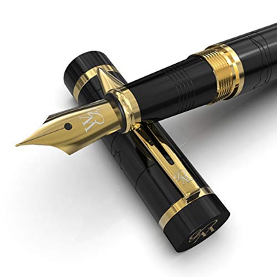 Wordsworth & Black Primori Juego de pluma estilográfica, Punta Mediana, incluye 6 cartuchos de tinta, convertidor de recarga de tinta, estuche de rega