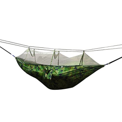 CJBIN Hamaca para exteriores, 260 x 140 cm, con mosquitera, 200 kg de capacidad de carga con fijación, hamaca con estructura para exteriores, camping, características