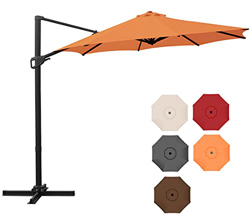 AXT SHADE Sombrilla Patio de 300CM para Exteriores,Parasol Resistente al Viento con Base Cruzada, 8 Varillas Resistentes para de terraza de Jardín, Pi características