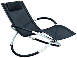 KitGarden - Tumbona Mecedora Plegable Jardin/Terraza, Negro, Rocking Advanced en oferta